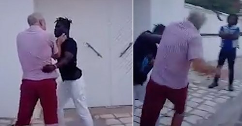 بالفيديو/ رجل اعمال تونسي ينهال بالضرب على مواطن ايفواري