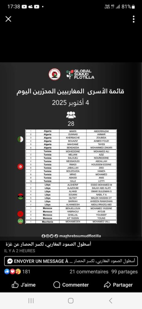 قائمة الأسرى المغربيين المحررين اليوم 