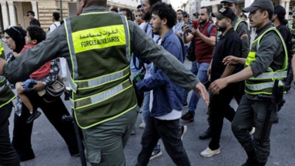 عناصر الدرك الملكي أثناء احتجاجات جيل زد في المغرب