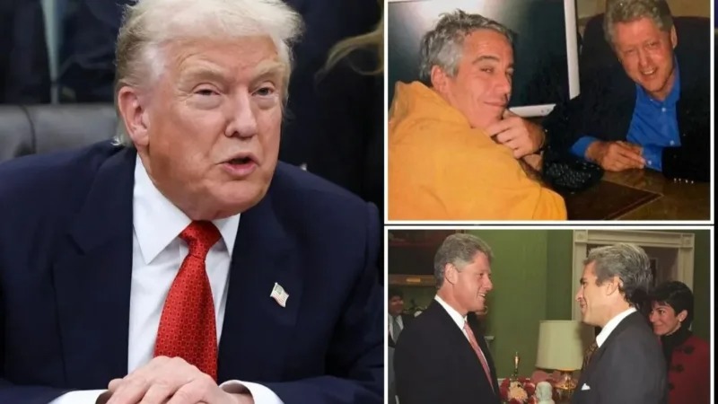 الرئيس الأمريكي دونالد ترامب و رجل الأعمال الراحل جيفري إبستين