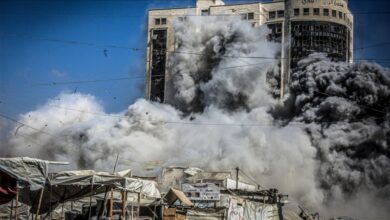 Vue aérienne de Gaza après les frappes