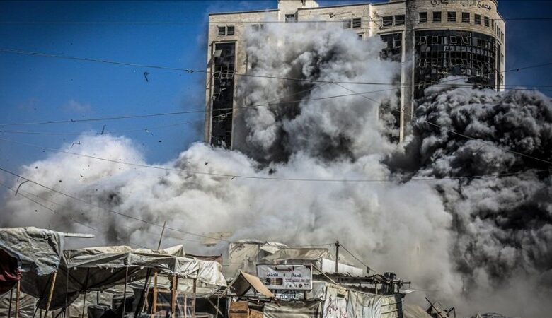Vue aérienne de Gaza après les frappes
