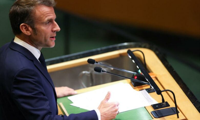 Macron appelle à la libération des 48 otages et à la fin des opérations à Gaza.