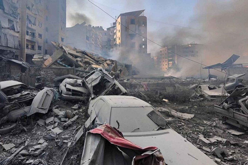 صورة لموقع الضاحية الجنوبية بعد قصف جوي